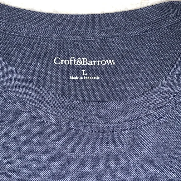 Men’s Croft & Barrow Navy Blue short sleeve Shirt EUC Large - Picture 8 of 11